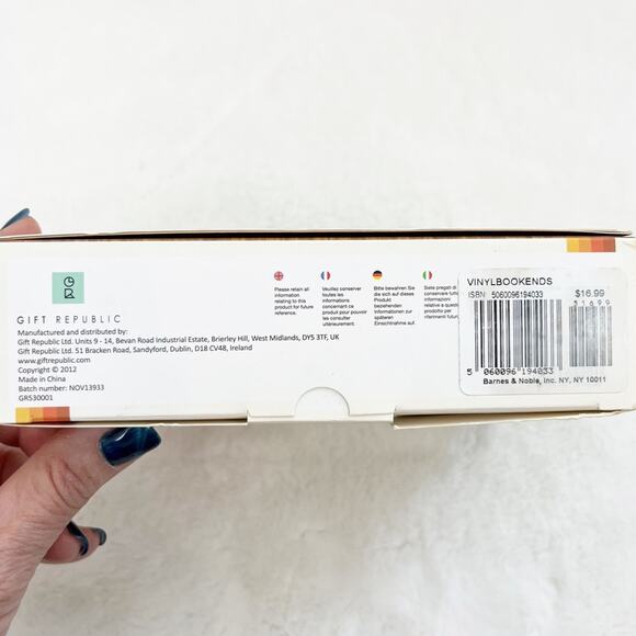 Set of 2 Vinyl Record Bookends Vintage Aesthetic New In Box - Picture 6 of 7